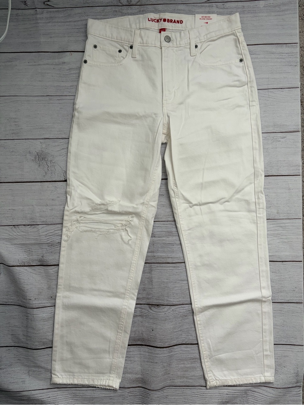 Lucky Brand Women’s White Boyfriend Jeans